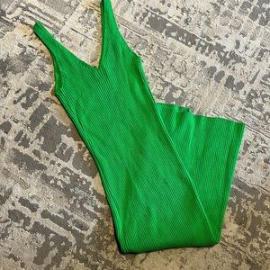 H&M Ribbed Stretchy Green Dress